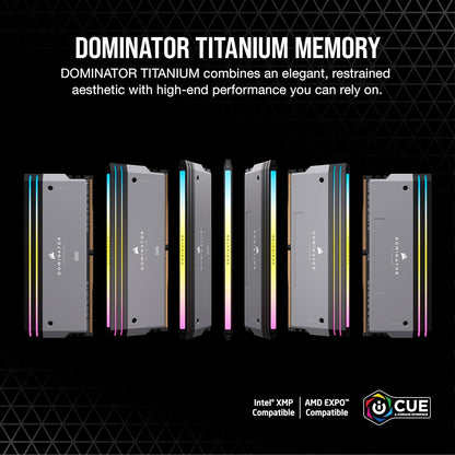 CORSAIR Dominator Titanium RGB DDR5 RAM 96GB (2x48GB) 6000MHz CL30-36-36-76 1.40V AMD Expo Intel XMP 3.0 Desktop Computer Memory – White (CMP96GX5M2B6000Z30W)
