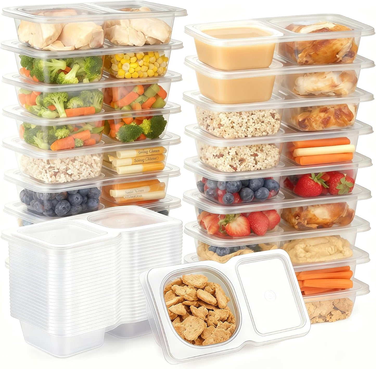 Pure Future Snackle Box Container with Handle - 8 Compartment Divided Serving Tray with Lid - Crystal Clear Charcuterie Box for Travel, Parties, Movie Nights & Daily Snacks (Hand Wash Only)