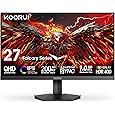 KOORUI Monitor 27 inch QHD 2K Fast IPS Gaming Monitor, 200Hz 1ms, HDR400,95% DCI-P3,Adaptive Sync,Tilt Pivot Swivel Vertical Height Adjustable,HDMI 2.0 &DP 1.4 Ports, G2722P, Black