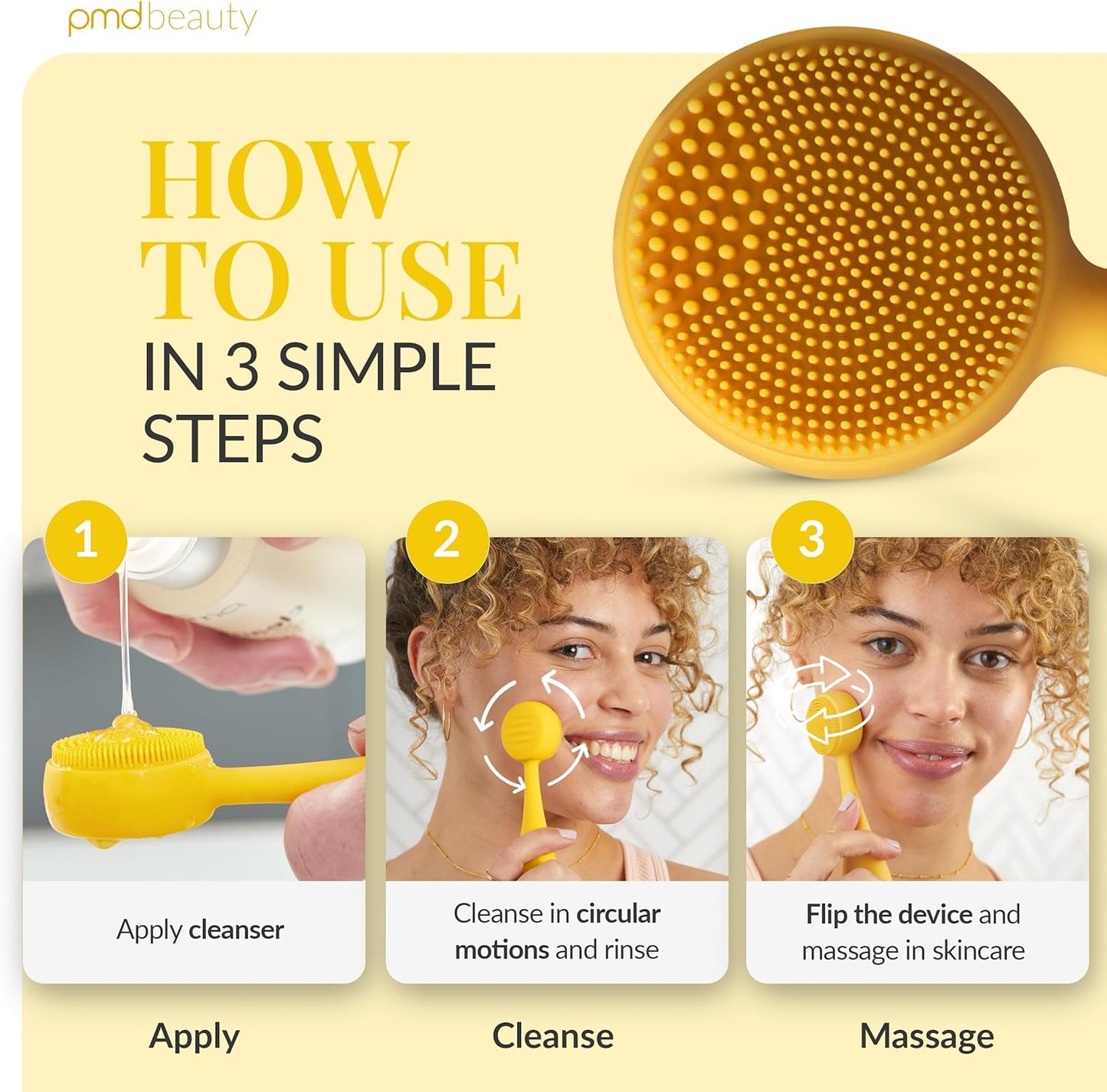 PMD Clean Mini - Smart Facial Cleansing Device with Silicone Brush & Anti-Aging Massager - Waterproof - SonicGlow Vibration Technology - Clear Pores and Blackheads - Lift, Firm, and Tone Skin