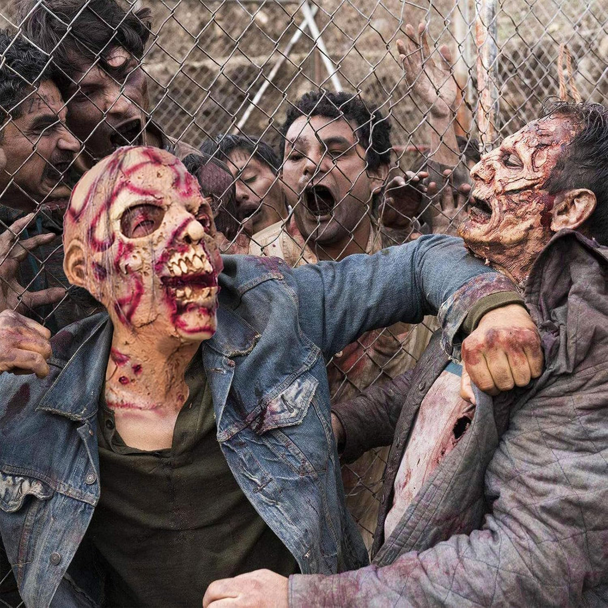 Hyper-Realistic Zombie Latex Mask, Hand-Painted for Halloween Horror Party & Haunted House