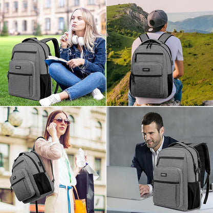 School backpack for Teen Boys, Backpack for Men,15.6 inch Laptop Backpack with USB Charging Port, Large Computer Bookbag with Compartments, Ergonomic Straps, Black