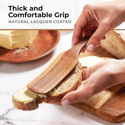 Wooden Spurtle Set, Teak Spurtles Kitchen Tools, Wooden Spatula for Cooking, Wood Utensils Set of 5, Non Stick Cookware for Serving, Stirring, Mixing, Scraping, Scooping, Healthy and Heat Resistant