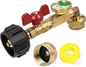2025 Updated BlueStars Propane Refill Adapter for 1 LB. Tanks, Propane Adapter 20lb to 1lb Converter with Valve & Gauge – QCC1 Propane Refilling 90-Degree Elbow Adapter from 5-20 LB Propane Tank