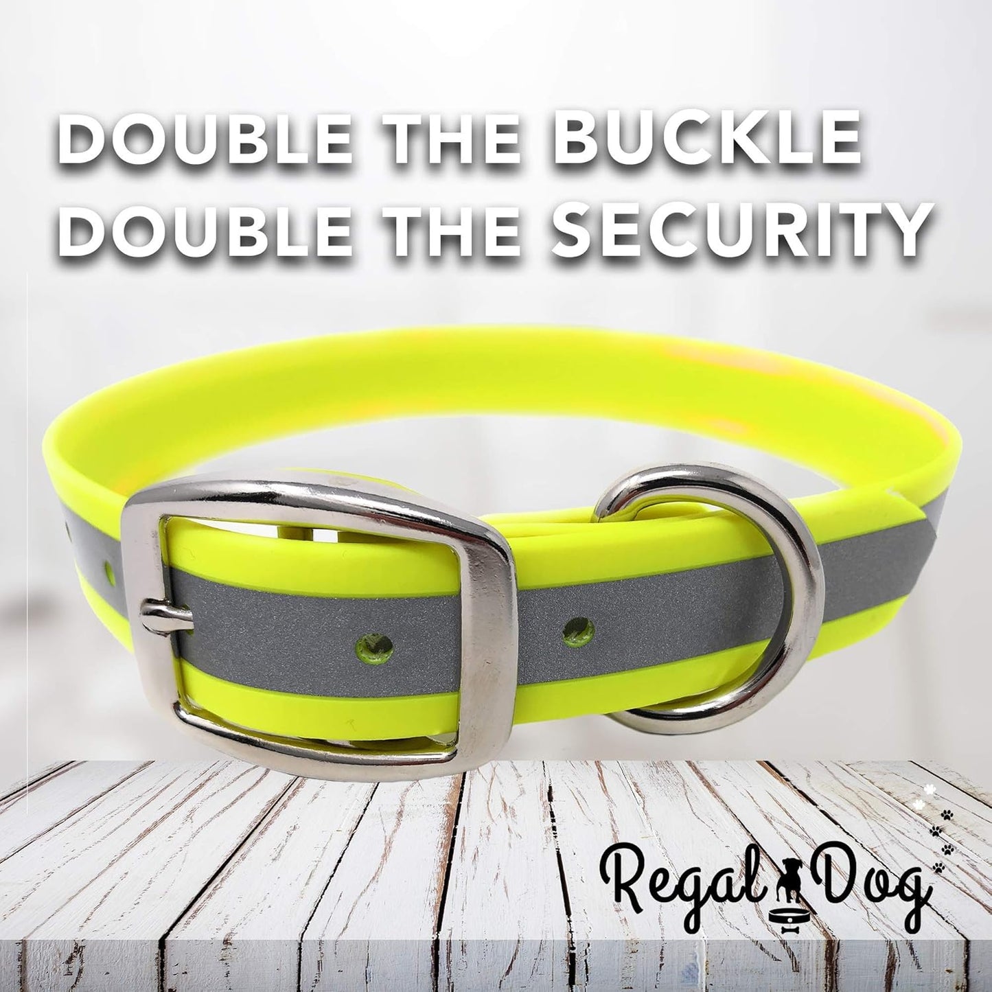Regal Dog Products Heavy Duty Reflective Dog Collar – Adjustable and with Durable Metal Buckle and Rings Anti-Odor, chew Resistant, Waterproof Dog Collar for Small Medium and Large Dogs (Large, Pink)