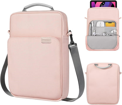 MoKo 13.3-14 Inch Laptop Sleeve Bag Fits MacBook Pro M3/M2 14" 2023, MacBook Pro 13" M2, New MacBook Air 13.6" M3/M2 2024/2022,Tab S8 Ultra 14.6",Handle Carrying Case with Shoulder Strap, Black & Gray - PuriLite