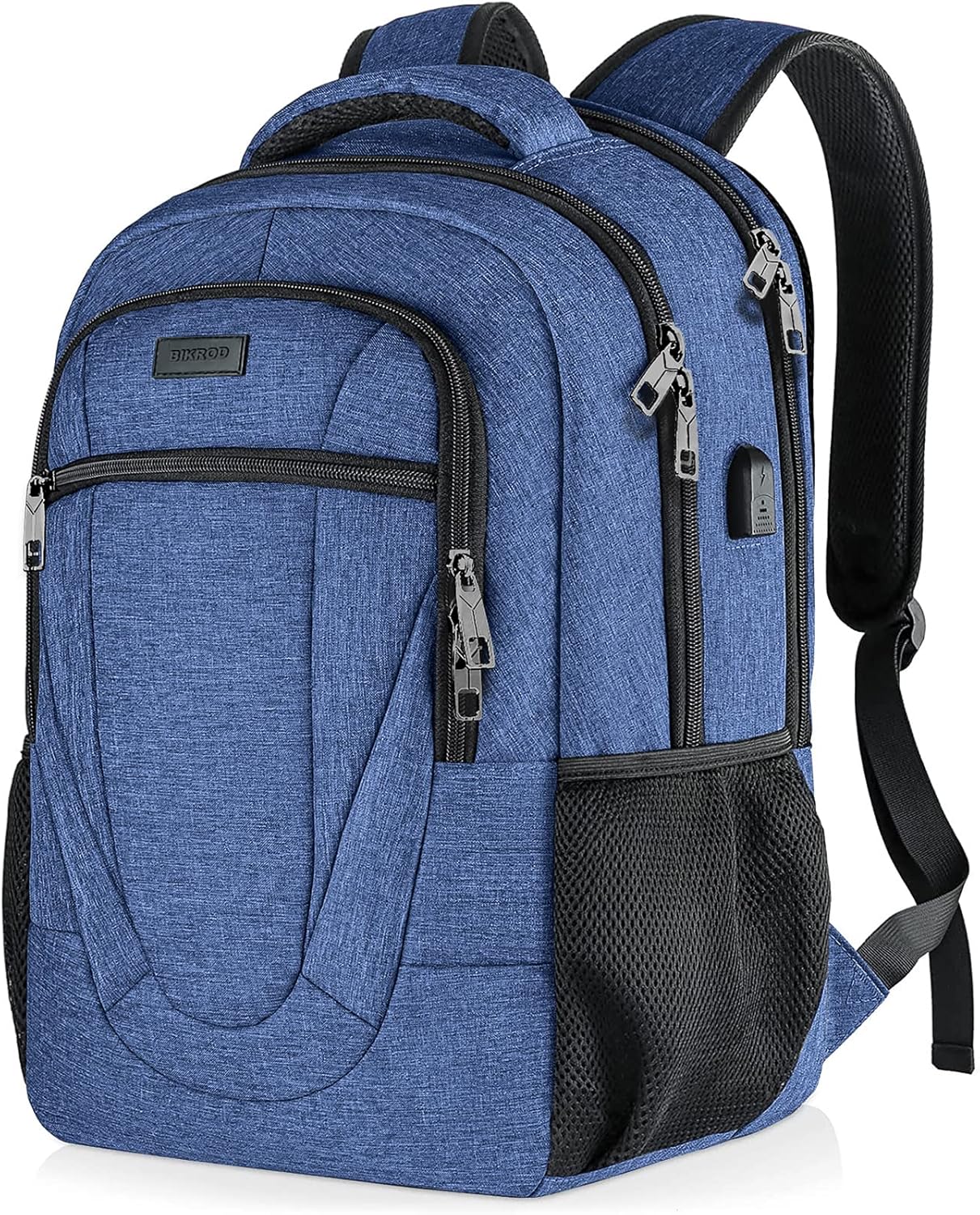 Backpack for Men and Women, School Backpacks for Teen Boys and Girls, Black Water Resistant Back Pack, Business Men Sturdy Computer Bag with USB Charging Port, Gifts