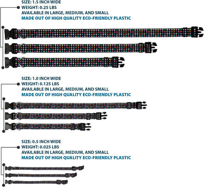 Buckle-Down PC-W21909-M Dog Collar Plastic Clip Buckle, 1"x11"-17", Star Black/White