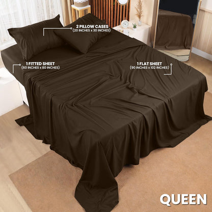 Utopia Bedding Queen Bed Sheet Set - 4 Piece Bedding - Soft Brushed Microfiber Fabric - Shrinkage & Fade Resistant - Easy Care (White)