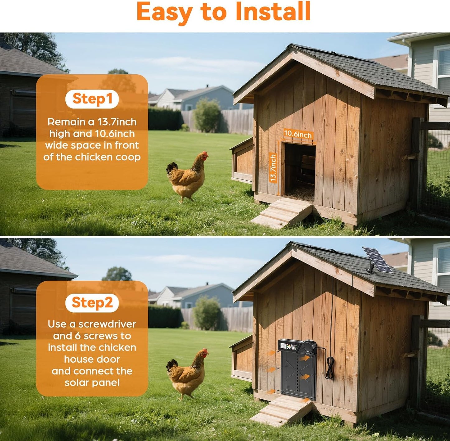 Large Automatic Chicken Coop Door Solar Powered
