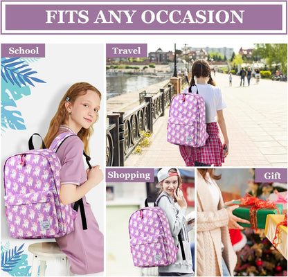 VASCHY Lightweight School Backpack for Women with Sleeve for 14" Laptop