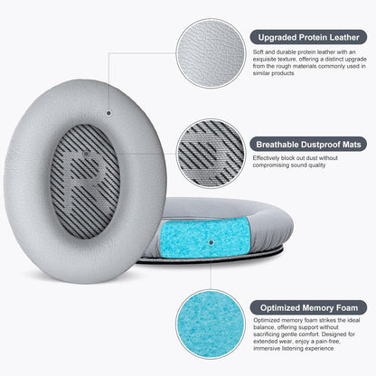 Replacement Ear Pads Earpads for Bose QuietComfort QC 2 15 25 35 Ear Cushion for QC2 QC15 QC25 QC35 SoundLink SoundTrue Around-Ear II AE2 (Black)