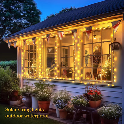 JMEXSUSS 2 Pack 75.5ft Orange Solar Christmas Lights, Total 400 LED Solar String Lights Outdoor Waterproof, 8 Modes Orange Halloween Lights for Tree Patio Garden Thanksgiving Halloween Decorations
