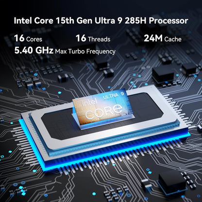 GEEKOM IT15 Mini PC (3-Year Quality Support) with The Most Powerful 15th Gen Intel Core Ultra9-285H, 32GB DDR5& 2TB M.2 2280 NVMe Gen4*4 SSD, Mini Desktop Win11 Pro, WiFi7/BT5.4/Dual 2.5G LAN/USB4/8K