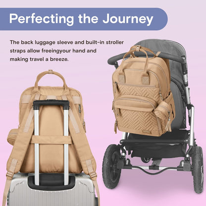 Diaper Bag Backpack, iniuniu Large Baby Bags with Diaper Pouch, Washable Changing Pad, Pacifier Case and Stroller Straps