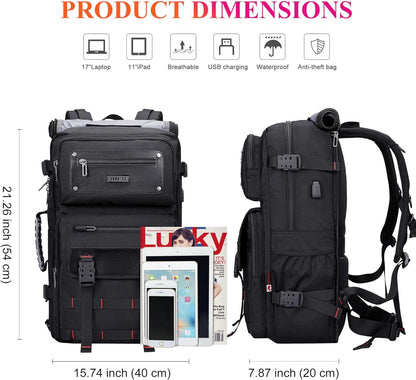 WITZMAN Carry On Travel Backpack for Men Duffle Bags Fit for 17 Inch Laptop Airline Approved Laptop Backpack