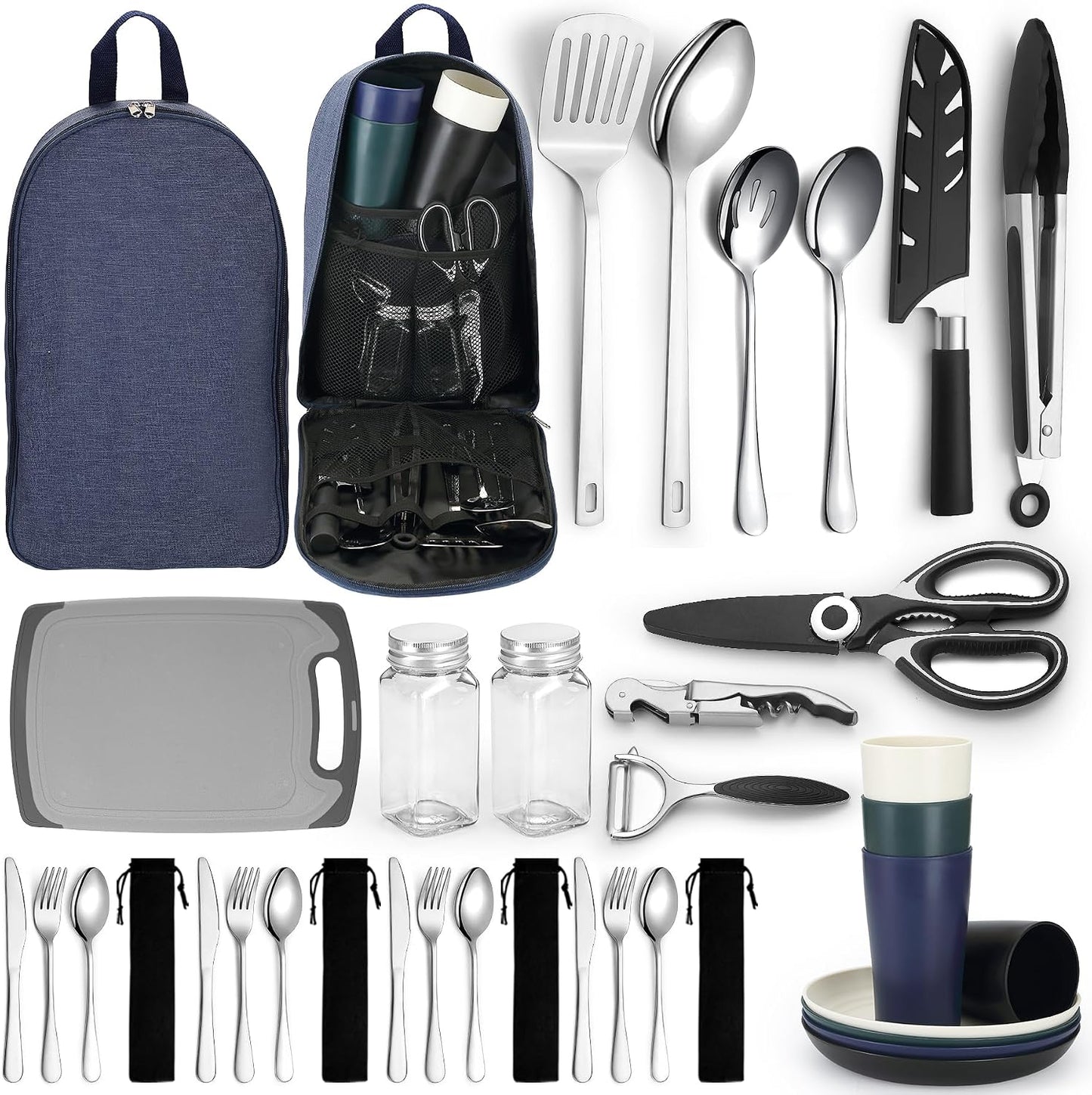 Homquen Camping Essentials Camping Gear Must Haves，Cooking Utensils Set Rv Camping Accessories，Camper Gadgets for Outdoor Hiking Travel Picnic Barbecue Gifts
