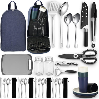 Homquen Camping Essentials Camping Gear Must Haves，Cooking Utensils Set Rv Camping Accessories，Camper Gadgets for Outdoor Hiking Travel Picnic Barbecue Gifts