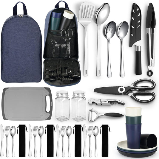Homquen Camping Essentials Camping Gear Must Haves，Cooking Utensils Set Rv Camping Accessories，Camper Gadgets for Outdoor Hiking Travel Picnic Barbecue Gifts