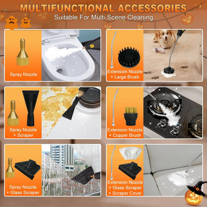 15-IN-1 Steam Cleaner Handheld6 Level Powerful Steam-2800W Powerful Motor