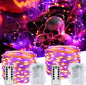 Fairy Lights Battery Powered 2 Pack Halloween Lights 8 Lighting Modes Waterproof Twinkle String Lights, Copper Wire Lights with Remote Control for Halloween Indoor Garden Party Decor (Orange&Purple)