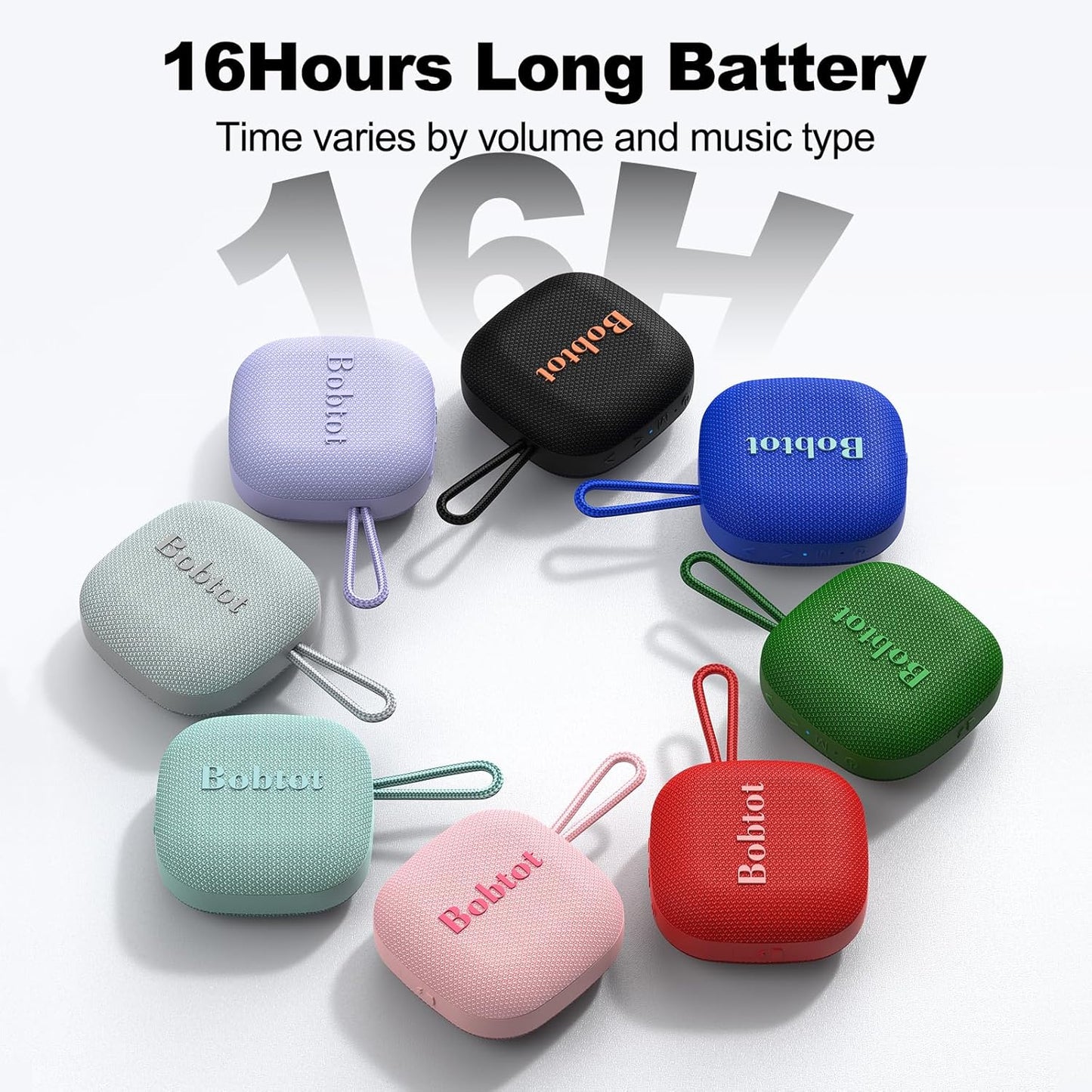 Bobtot Portable Bluetooth Speakers Wireless - IPX7 Waterproof Mini Shower Speaker with 16 Hours Playtime, Loud Stereo Sound, Rich Bass, TWS, Built-in Mic, Small Size for Travel Sport, Green