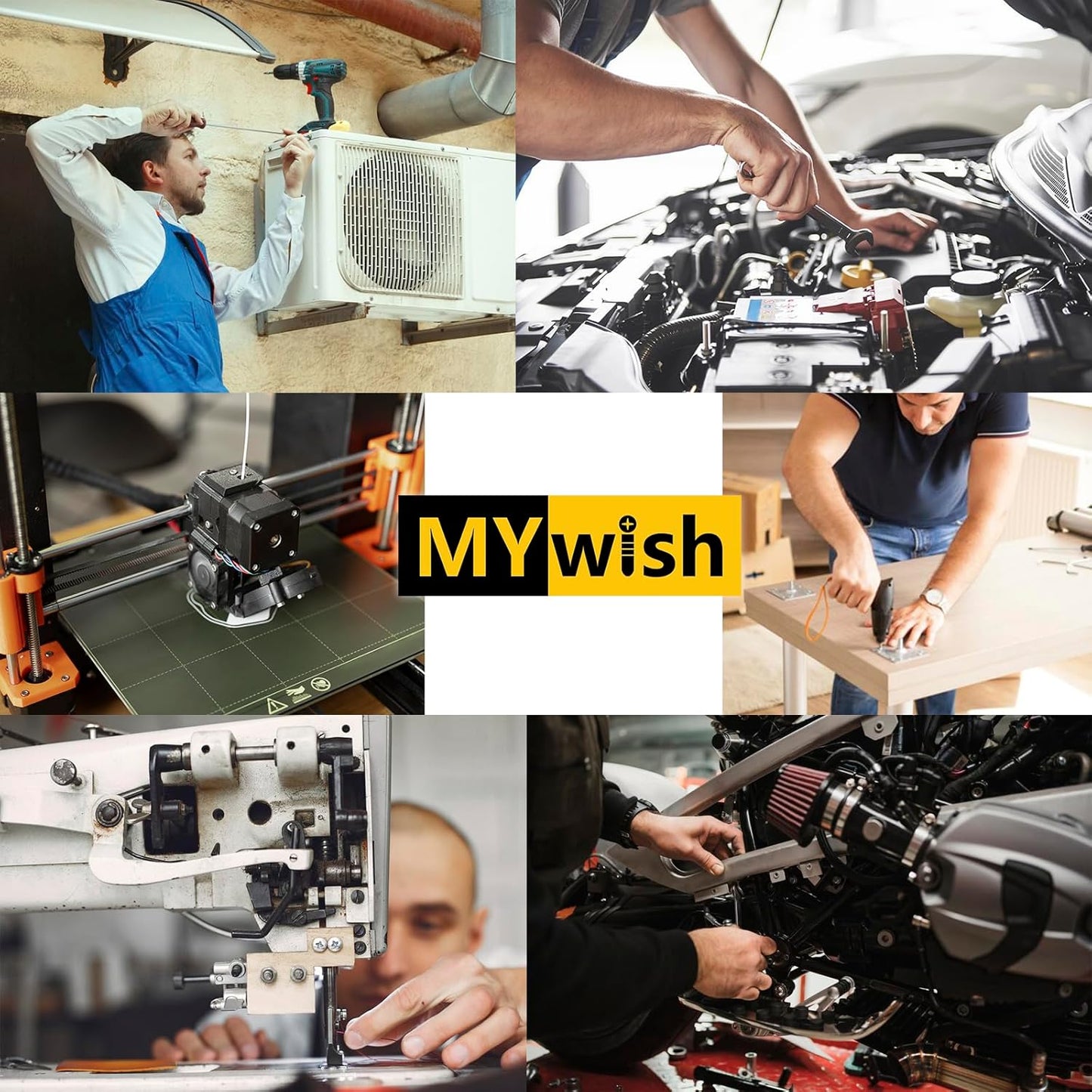 Mywish 900Pcs Metric Screw Assortment, M3 M4 M5 M6 Screw Assortment Kit 304 Stainless Steel Hex Socket Button Head Socket Cap Metric Screws Bolts & Flat Washers/Nuts/Hex Wrenches 16 Sizes 8MM to 20MM