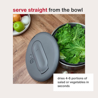 Zyliss Swift Dry Salad Spinner - Fruit Cleaner & Lettuce Spinner with Push Pump - Non-Slip Bowl - Dishwasher Safe - Large