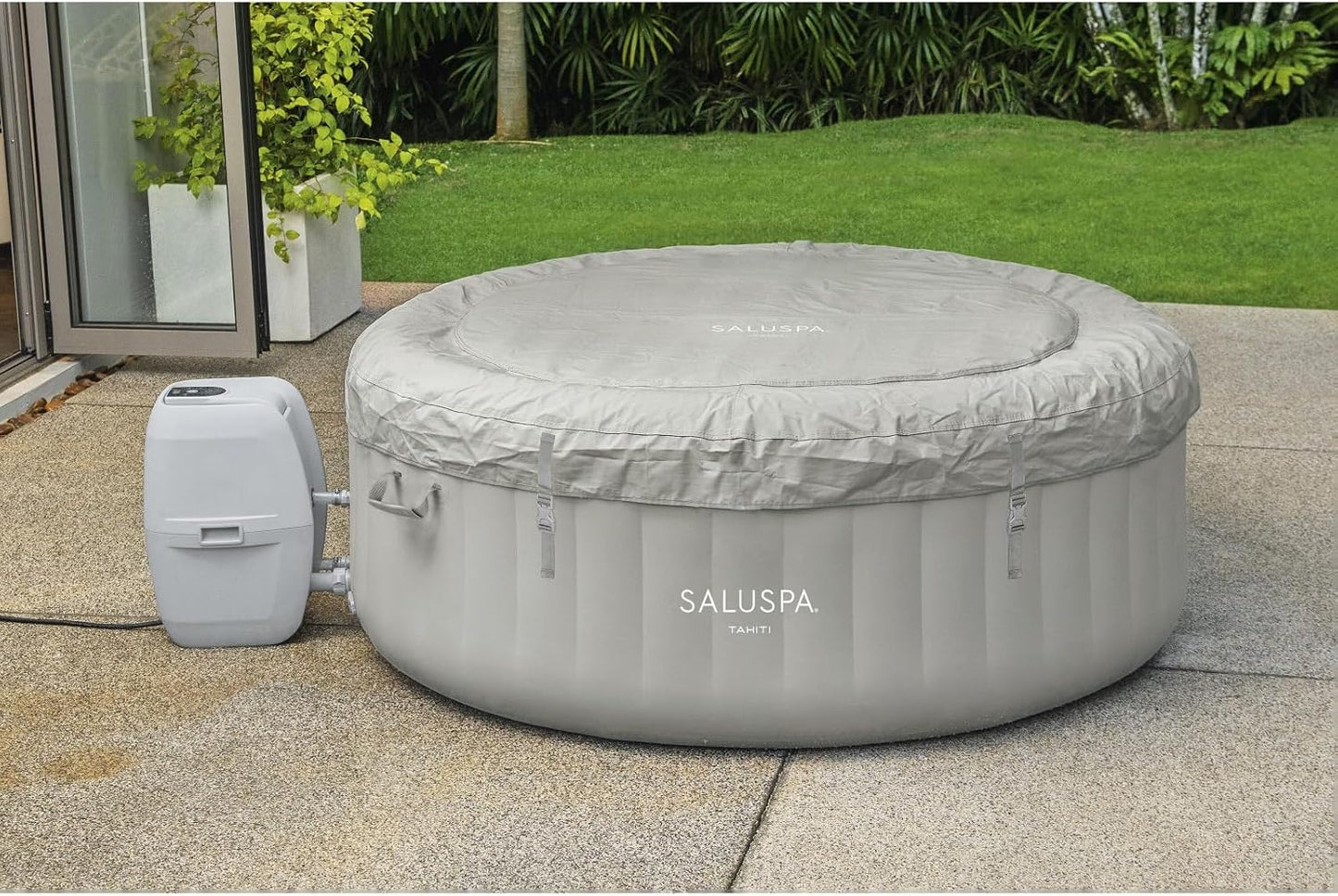Bestway 60008R SaluSpa Tahiti Airjet Hot Tub Spa, 4 Person, 71" x 71" x 26"/1.80m x 1.80m x 66cm