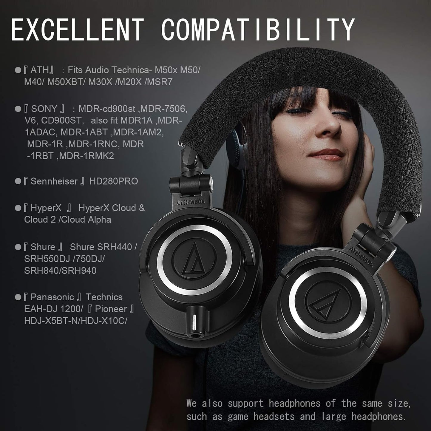 GEVO Replacement Headphone Headband Cover for AKGs, Senheiser, Sony, ATH, Audio-Technica, Shure, Panasonice Headsets,Headband Cushion Easy Installation