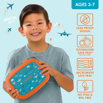 Bentgo Kids Prints Leak-Proof, 5-Compartment Bento-Style Kids Lunch Box - Ideal Portion Sizes for Ages 3-7, Durable, Drop-Proof, Dishwasher Safe, & Made with BPA-Free Materials (Green Rainbow)
