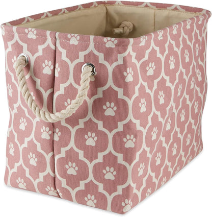 DII Bone Dry RoundSmall Pet Toy and Accessory Storage Bin, 12"(Dia) x9(H), Collapsible Organizer Storage Basket for Home Decor, Pet Toy, Blankets, Leashes and Food-Gray Stripes