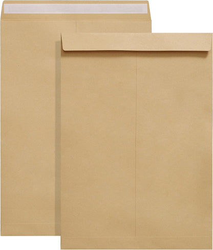 Tanshuqin 9" x 12.75" Self-Seal Catalog Envelopes 32lb Kraft Envelopes for Invitation Cards, Organizing and Storage, Pictures, Photos, Documents (100 PCS)