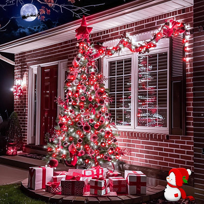 Solar Halloween Decoration Lights, JMEXSUSS 2 Pack 33FT 100 LED Orange and Purple Halloween String Lights, Halloween Lights with 8 Modes for Halloween Tree Yard Outdoor Spooky Party Garden Decorations