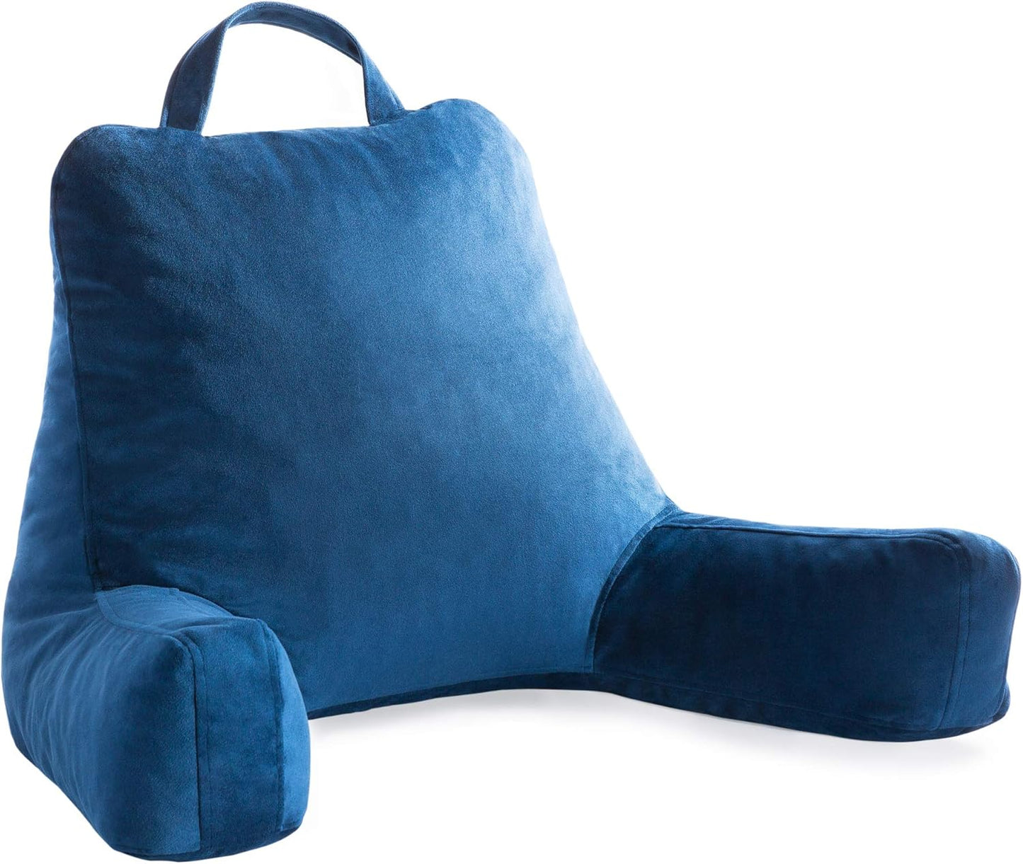 Linenspa Shredded Foam Reading Pillow - Perfect for Adults, Teens, and Kids - Velour Cover - 3 Year U.S. Warranty, Stone