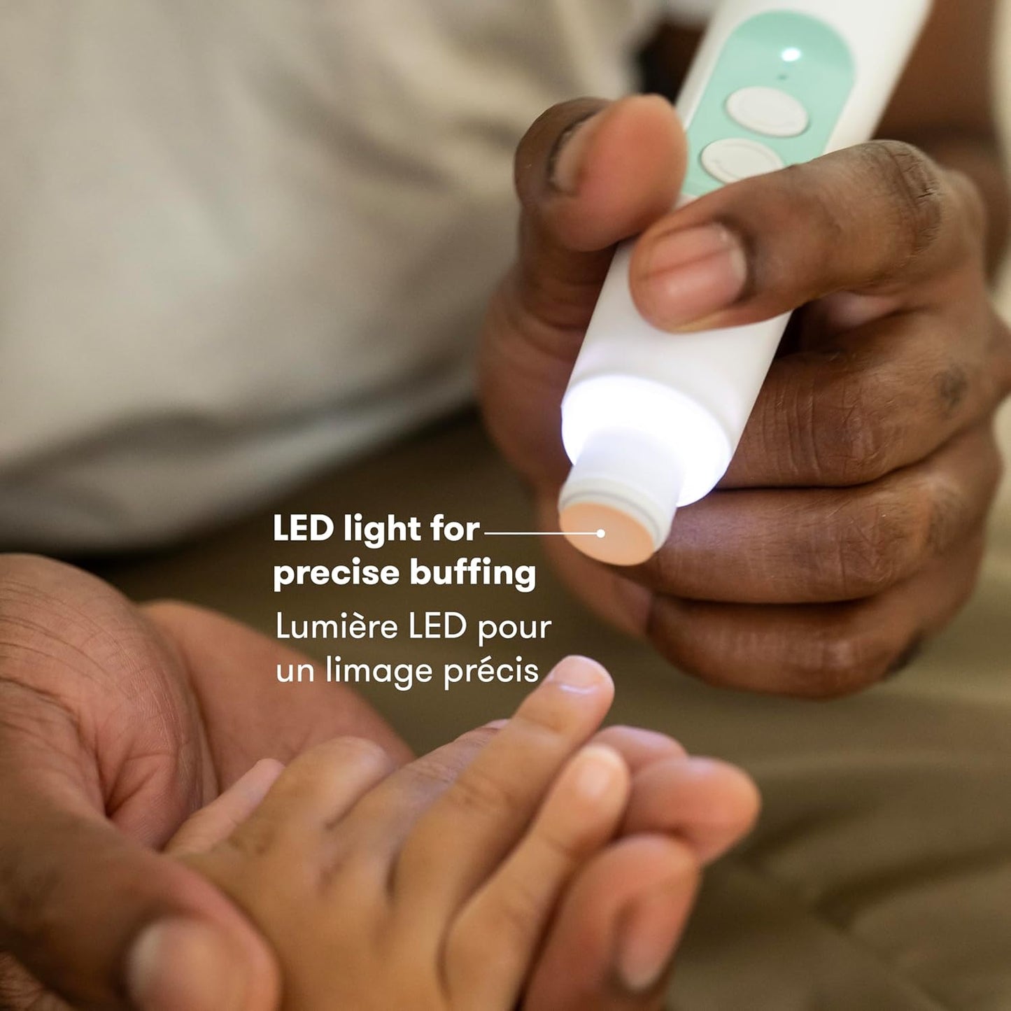 Frida Baby Electric Nail Trimmer, Safe + Easy Electric Nail File Baby Nail Clipper + Nail Trimmer Kit for Newborn, Toddler, or Children's Fingernails/Toenails, 4 Buffer Pads, LED Light, Storage Case