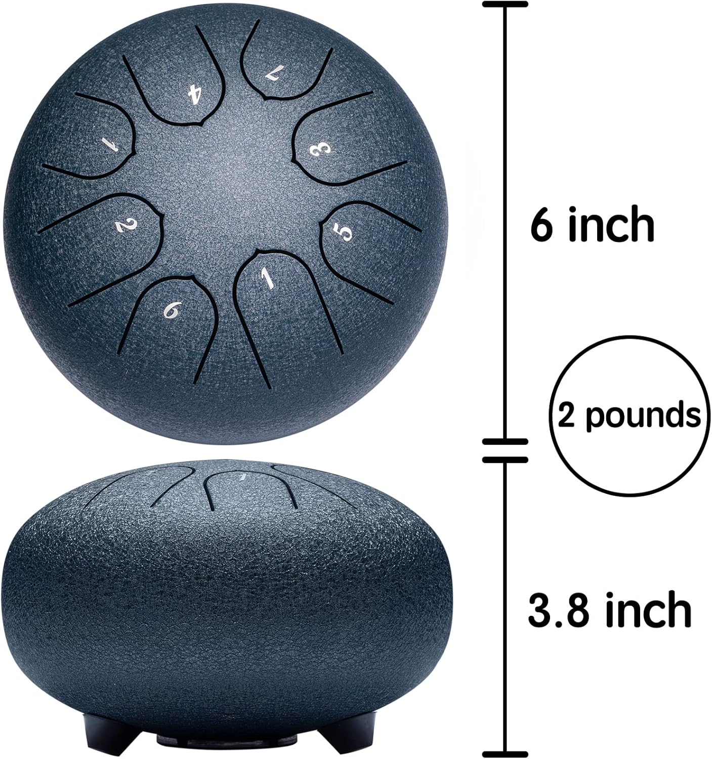 Lronbird Steel Tongue Drum Percussion, 6 Inch 8 Notes Musical Instruments, Music Gifts for Family Friends (Malachite)