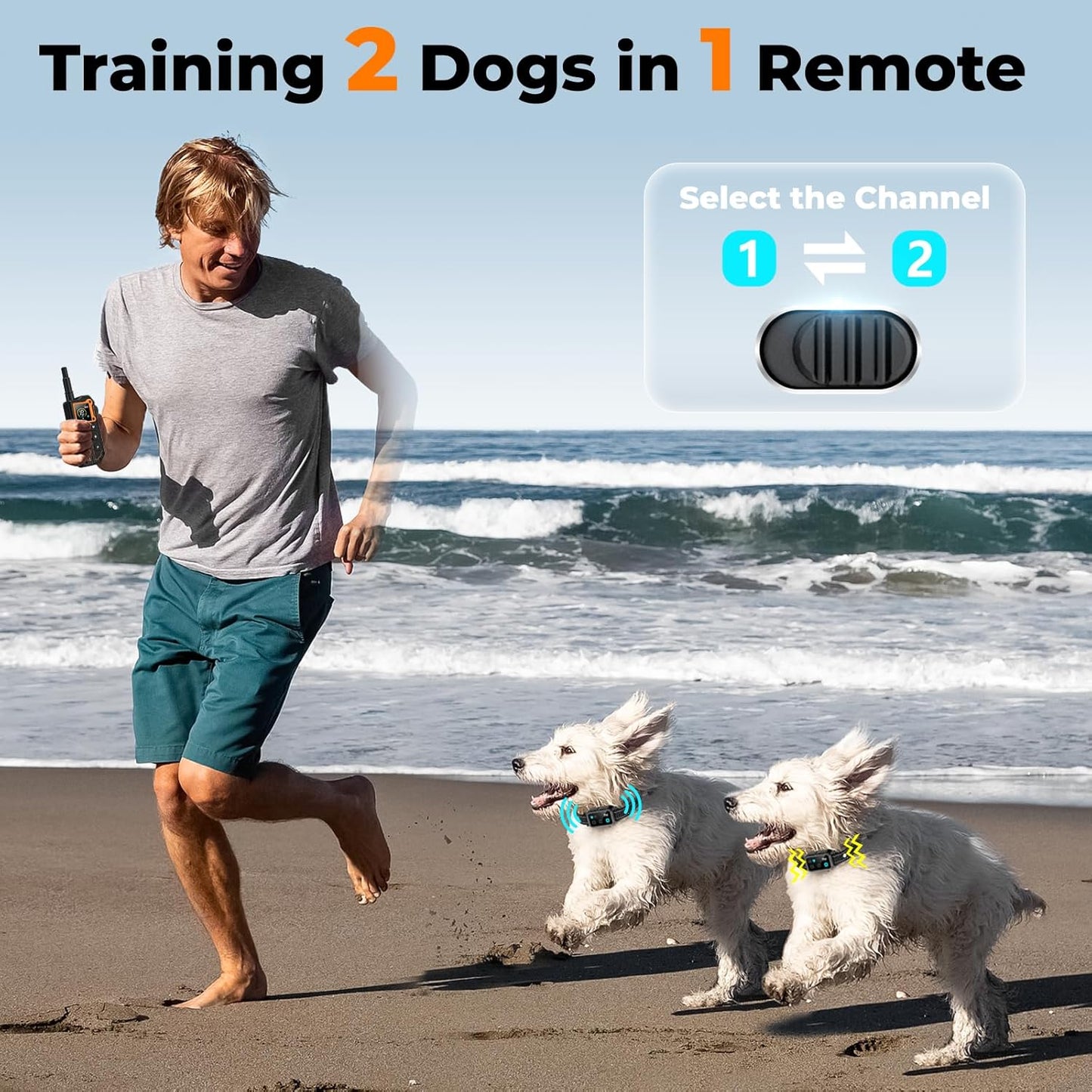 2 Dogs Shock Collar with Remote- 3300ft Range Dog Training Collar for Small Medium Large Breed, 3 Modes (Beep, Vibration, Safe Shock), Rechargeable IPX7 Waterproof E-Collar for Dogs