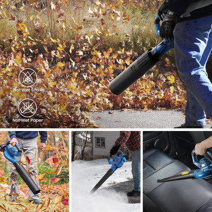 Enhulk 20V 4.0Ah Cordless Leaf Blower,460CFM &190MPH,2-in-1 Battery Powered Leaf Blower,6 Variable Speed,for Blowing Leaves,Debris,Snow and Dust,4.0Ah Battery&Charger Included