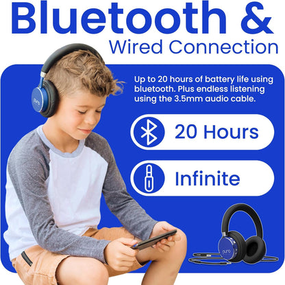 Puro Sound Labs BT2200 Plus Volume Limited Kids’ Bluetooth Headphones (Blue)
