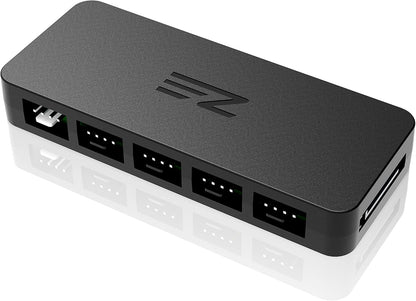EZDIY-FAB 10 Port PWM Fan Hub,Splitter for 4-Pin & 3-Pin Fans,Only Use One MB Header