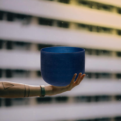 TOPFUND F Note Crystal Singing Bowl Heart Chakra 8 inch with Heavy Duty Carrying Case and Suede Striker