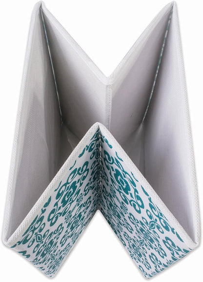 DII Foldable Fabric Storage Containers for Nurseries, Offices, Closets, Home Decor, Cube Organizers & Everyday Storage Needs, (Large - 11 x 11 x 11) Scroll Nautical Blue - Set of 2