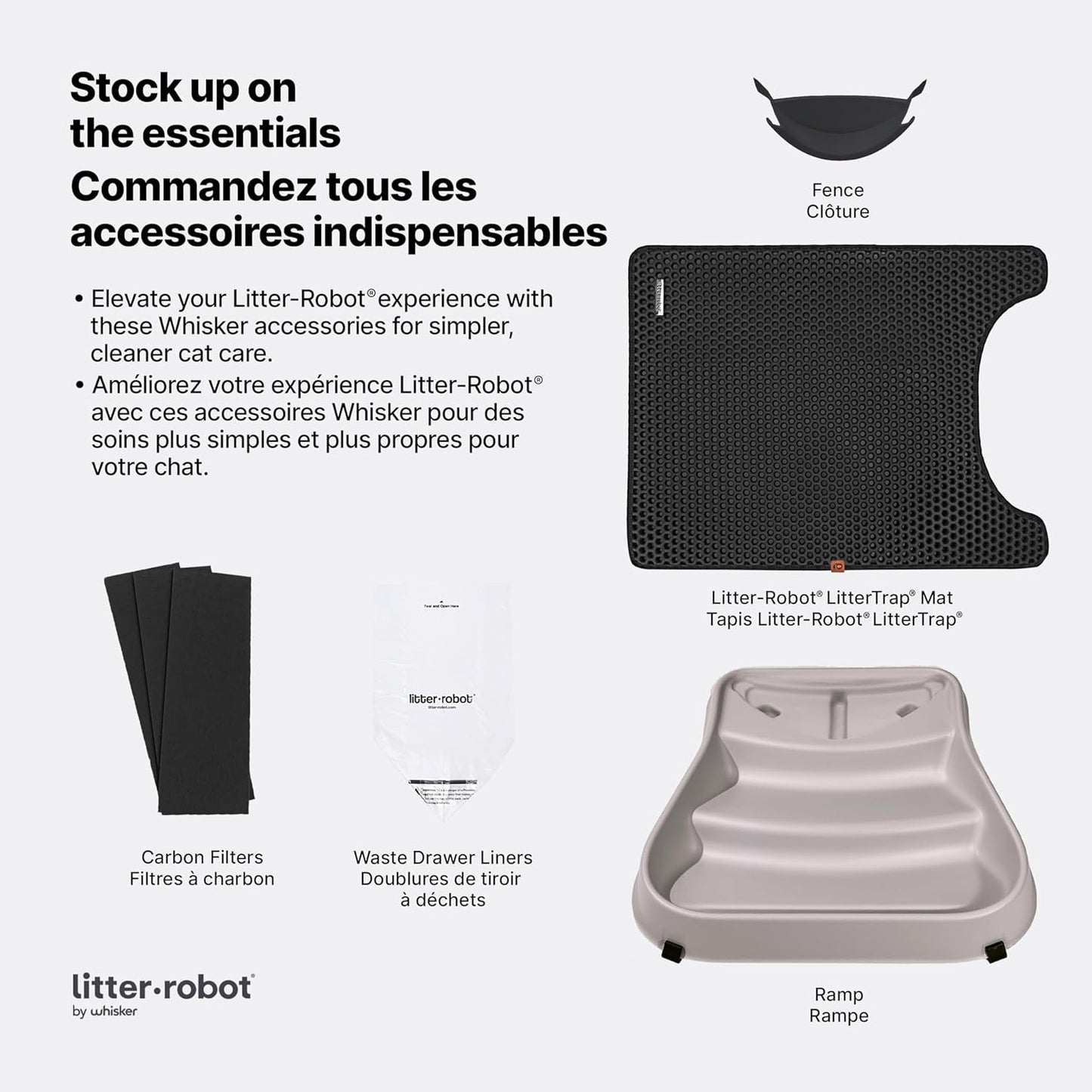 Litter-Robot 3 Connect by Whisker (Grey) Automatic Self-Cleaning Cat Litter Box, WiFi Enabled, Works with Any Clumping Litter, Never Scoop Again