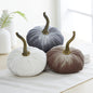 Velvet pumpkins set of 3 small, neutral home decor, fall tablescape, tiered tray centerpiece, elegant gift set for friend, Thanksgiving centerpiece, cozy autumn vibe, hygge home (Gray, Taupe, Ivory)