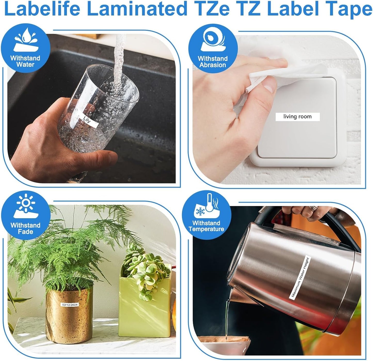5 Pack Compatible with Brother Label Maker Tape P Touch TZe TZ Tape 12mm 0.47'' Laminated White TZe-231 TZ 231 Label Tape for Brother P-Touch PT-H110 PT-D210 PT-D600 PT-D400AD PT-1290