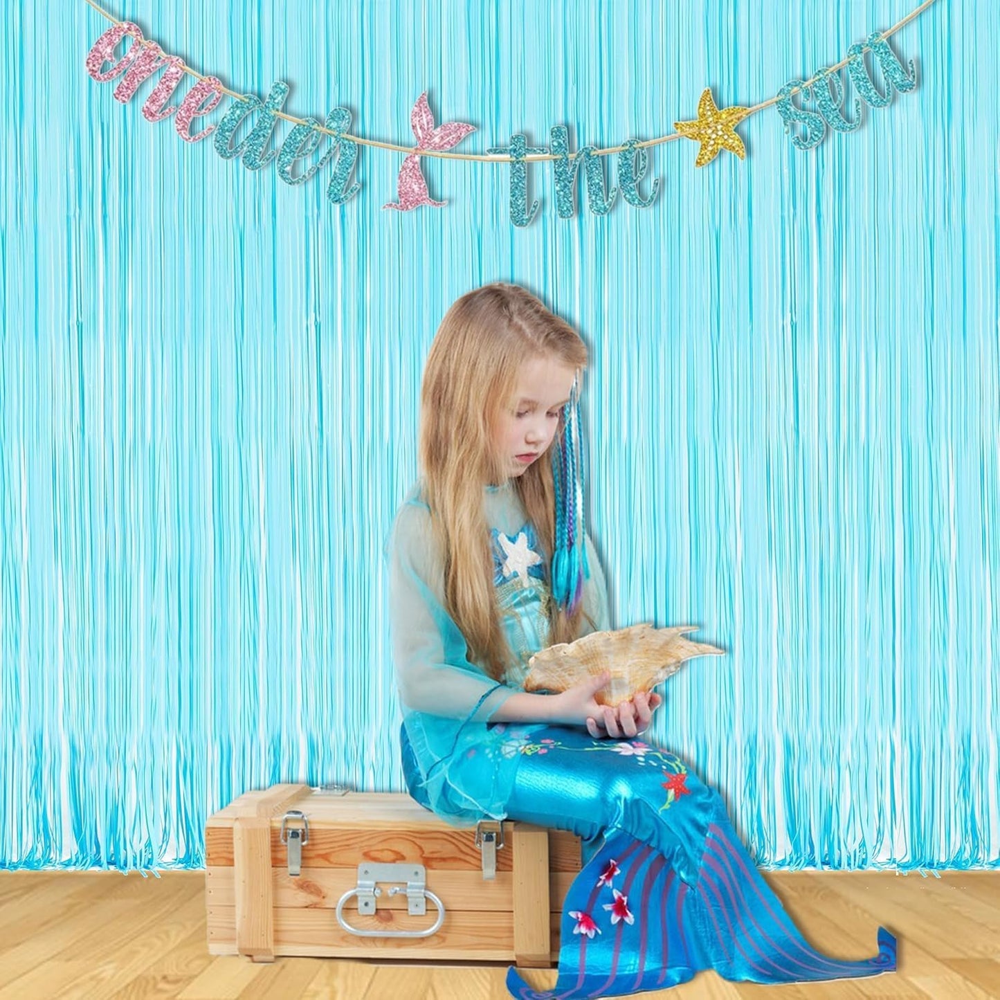 BRAVESHINE Pink Glitter Tinsel Foil Fringe Curtain - 2 Pcs 3.2x8.2 ft Metallic Party Supplies Photo Backdrop for Girl Princess Birthday Unicorn Bachelorette Butterfly Bridal Shower Party Decorations