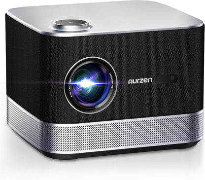 AURZEN Boom 3 Smart Projector, 4K Support, Official NetfIix, 3D DoIby Audio, 36W Speakers, AI Auto Focus & Keystone, WiFi Bluetooth 60Hz Outdoor Projecteur, Black