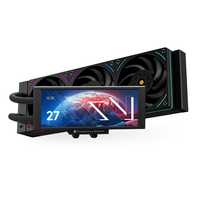 Thermalright Trofeo Vision 360 ARGB AIO CPU Liquid Cooler – 6.86” IPS Magnetic LCD, 360mm Radiator, AM5 / AM4 / LGA 1851 / 1700