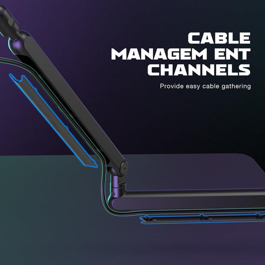 FIFINE BM88 Low Profile Microphone Boom Arm Stand – Adjustable Metal Mic Arm with Desk Clamp, Cable Management, 1/4” 3/8” 5/8” Threads